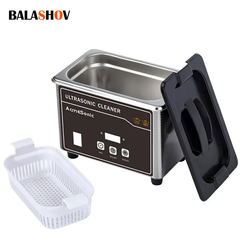 0.8L Ultrasonic Cleaner Portable Household Cleaning Machine for Watches Contact Lens Glasses Denture Teeth Electric Makeup Razor