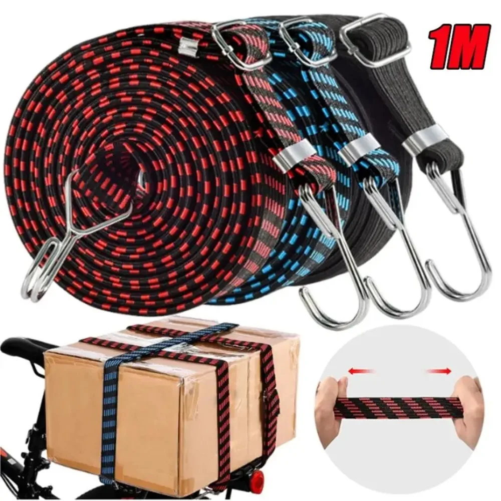 Motorcycle Bicycle Elastics Rubber Luggage Rope Cord Hooks Bikes Rope Tie Luggage Roof Rack Strap Fixed Band Moto Accessories
