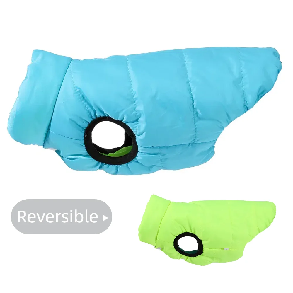 Reversible Pet Jacket Autumn Winter Warm Dog Clothes Waterproof Lightweight Puppy Coat Vest For Dogs Cats Chihuahua Pug Outfits