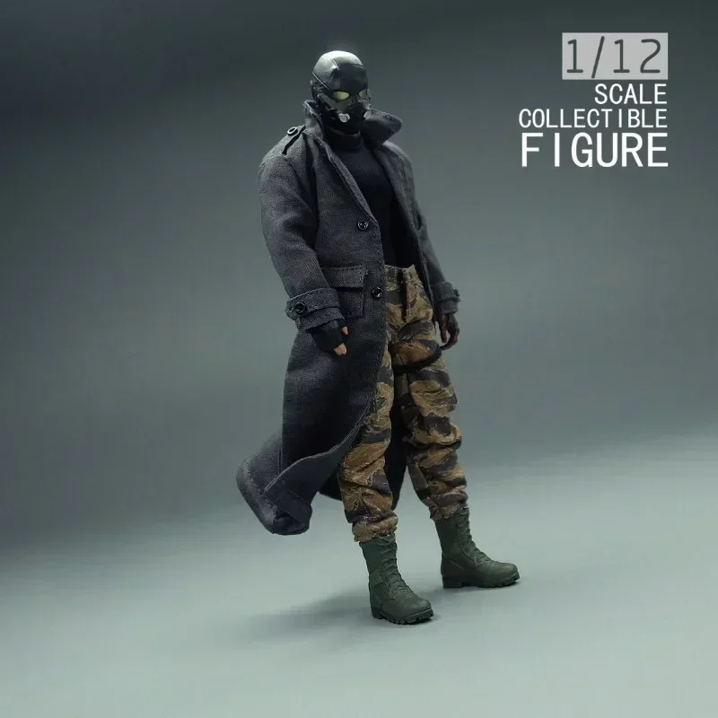 1/12 스케일 남성 Soldeir 롱 자켓 코트 오버코트 의류 모델 6 인치 액션 피규어 DAM DID ANT SS 인형 바디 액세서리