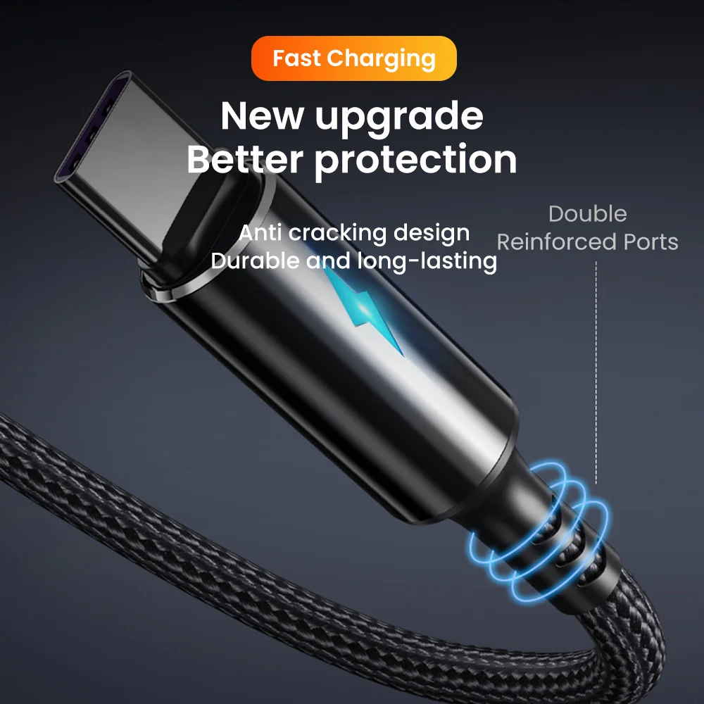 Elough 0.25M Short Cable Micro USB Type C Cable Portable Fast Charging Data Cord For Power Bank Huawei Xiaomi 3A Cabo USB C