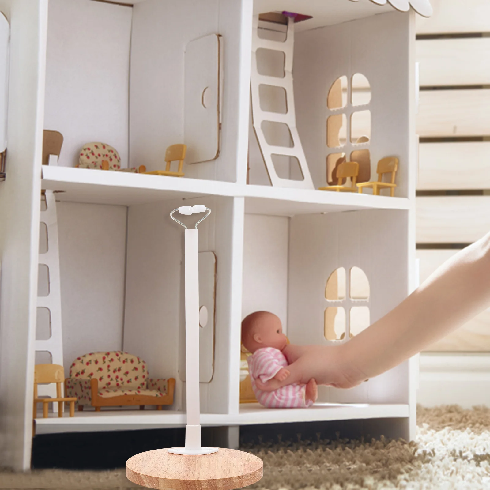 

Baby for Girls Shelf Display Holder Showcase Rack Decorative Mini Dollhouse Stand