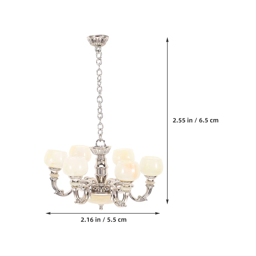 2 قطعة مصباح معلق مصغر أضواء السقف نمط خمر دمية الرجعية الديكور مصغرة اكسسوارات مصباح منزل نموذج صغير