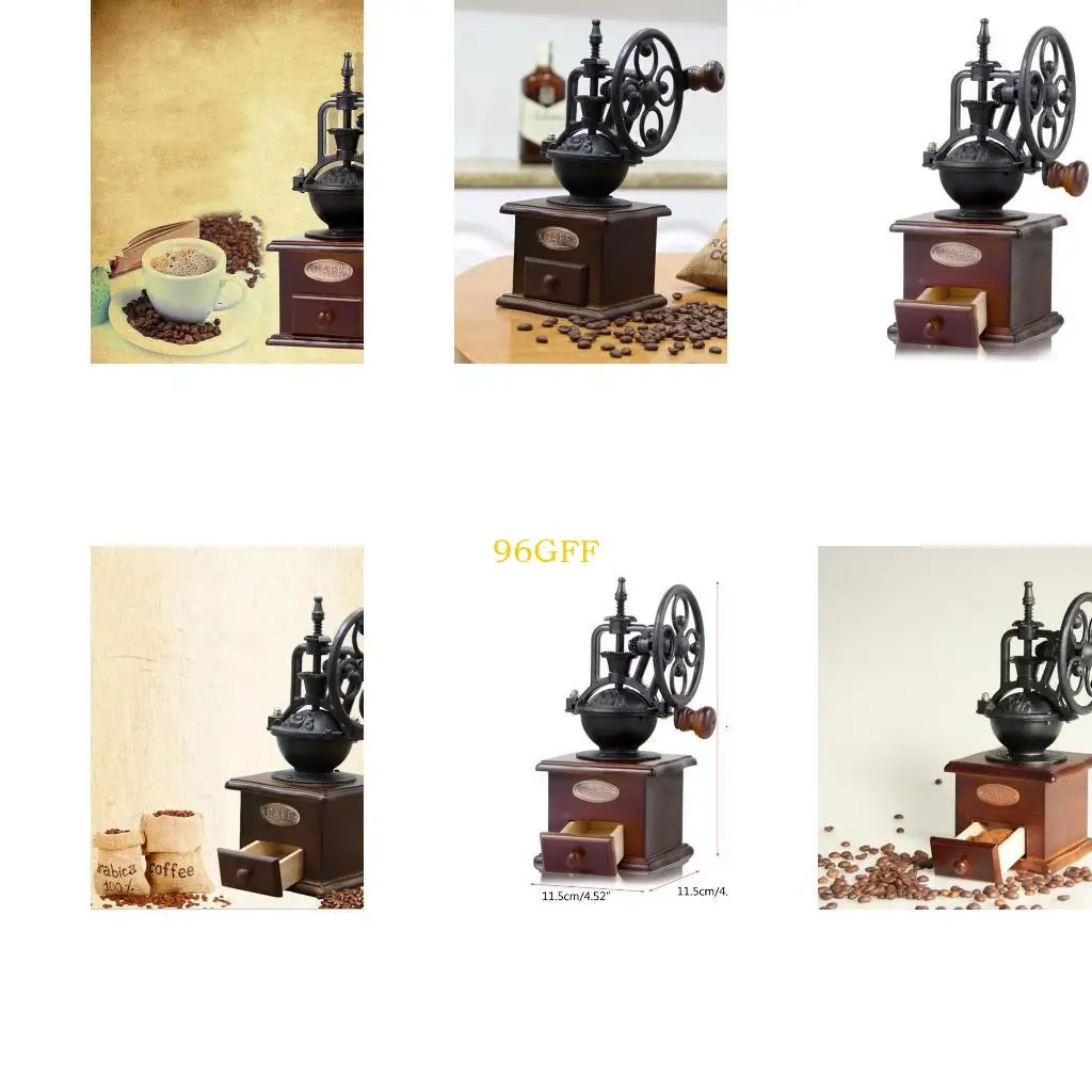 

96GF ручная кофейная мельница антикварного чугунного ролика Классическая кофейная мельница французского прессы