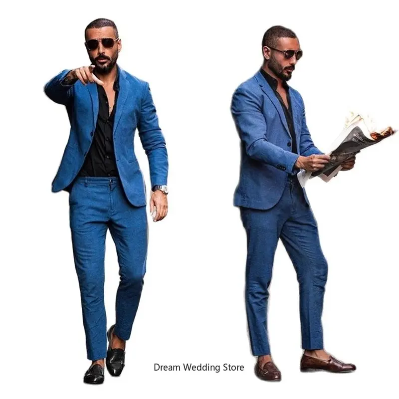 2 peça moda masculina terno para o casamento smoking feito sob encomenda blazer + calças casual diário dos padrinhos festa terno bola feito sob encomenda