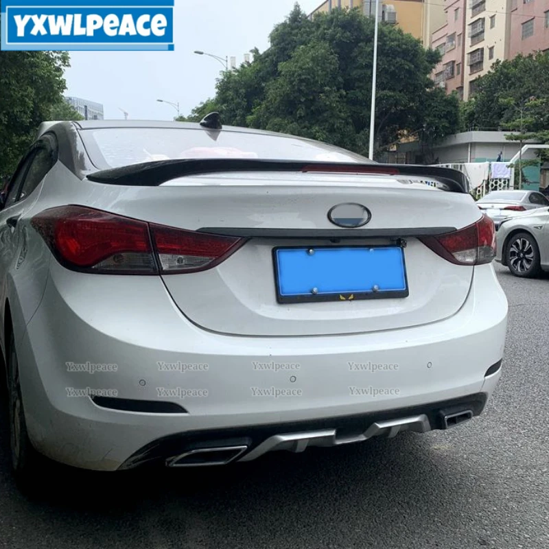 For Hyundai Elantra 2012 2013 2014 2015 with LED Lights High Quality ABS Plastic Rear Trunk Lip Spoiler Body Kit Accessories