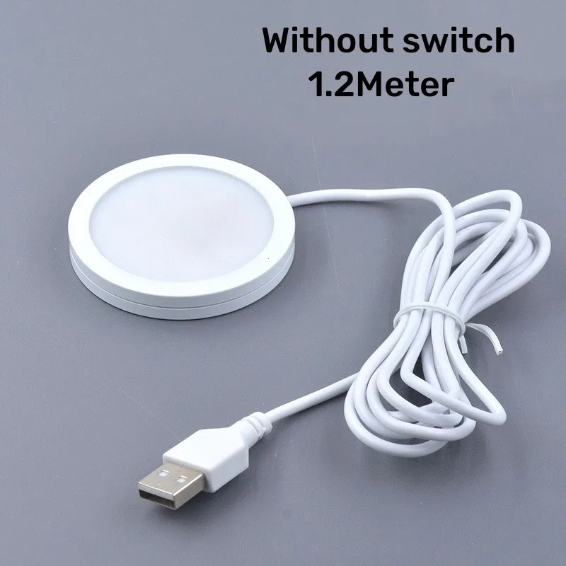 

USB 5V 3W Spotlight Surface Installation With Switch Mini LED Simple Ceiling Light Wine Cabinet Light Ultra Thin 8mm Downlight