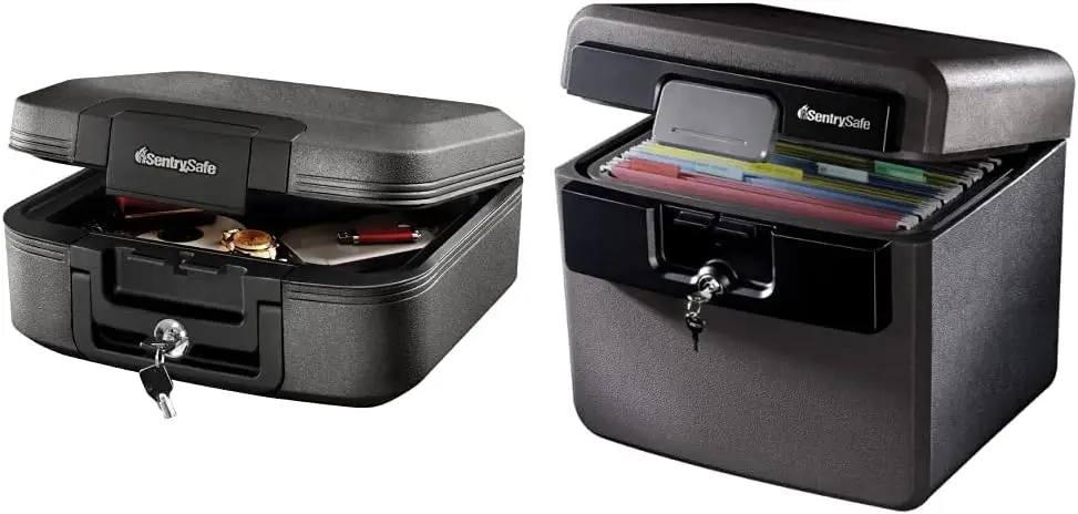 

Огнестойкий и водонепроницаемый сейф, 6,6 x 15,4 x 14,3 дюйма, CHW20221 с замком для ключа, сейфом для файлов и документов, 0,65 кубических футов