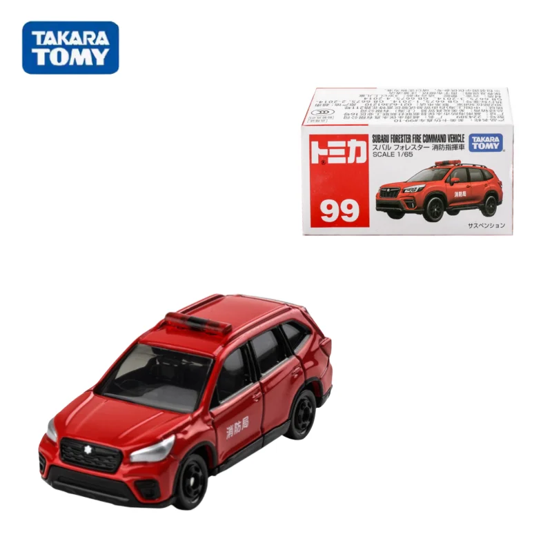 TAKARATOMY 1:64 diecast alloy simulation model 99 Subaru Fire Command Vehicle, children's collection display toy children's gift