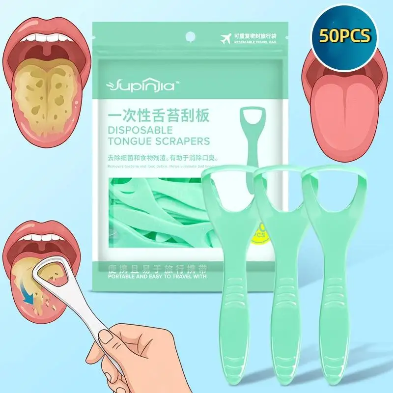 *Tongue Scraper For Adult Disposable Tongue Cleaning Tool Plastic Mouth Scraper Travel Convenient Oral Hygiene Care Appliances..