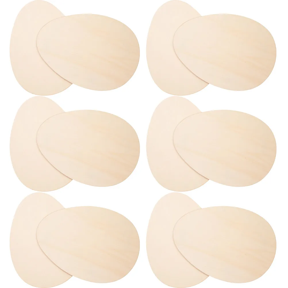 

12 шт. деревянных заготовок для пасхальных яиц, пустые деревянные срезы для поделок, росписи, детских художественных проектов, декора для дома и весенних вечеринок