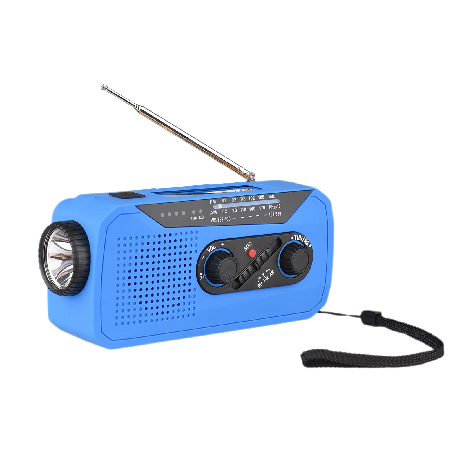 Wind Up Solar Radio Emergency Solar Radio Crank Powered Radio with Rechargeable Battery SOS Alarm AM/FM Bright Flashlight