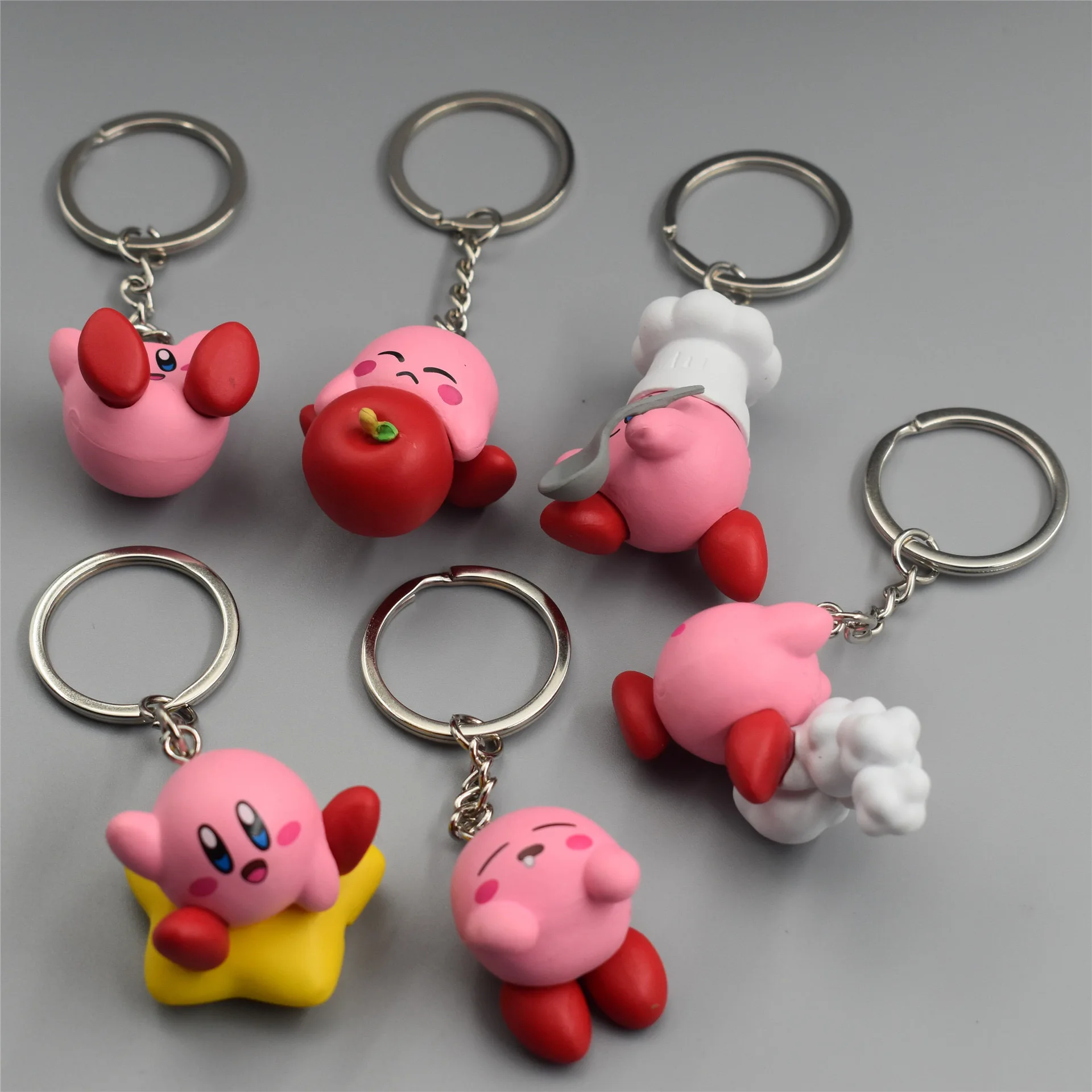 6 Models Super Cute Kawaii Kirby Figures Keychain Portable Popular Anime Models Anime Perfect Child  Gift Toys