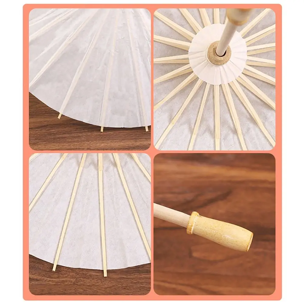 1 قطعة ضياء 20/30/40/60 سنتيمتر ورقة مظلة مقبض طويل لوازم اللوحة البيضاء التقليدية DIY بها بنفسك اليدوية فارغة التصوير الدعامة #4