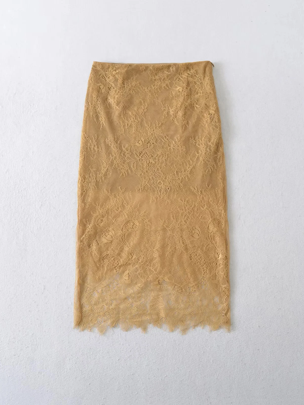 Rétro pur désir coupe ajustée taille haute dentelle f jupe femmes Sexy Ele moulante jupe en Nylon tissu usage quotidien