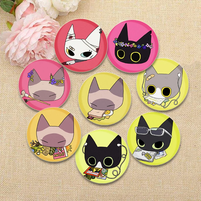 Creative and Cute Cartoon Drawing Brooch for Backpack Funny Cat Lapel Pins Superior Quality Badge Accessories Clothes Decoration