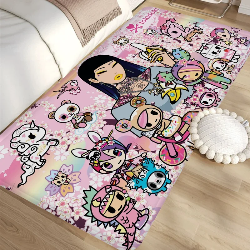 Cartoon T-Tokidoki Hallway Carpet Non-Slip Laundry Room Mat Laundry Decor Balcony Child Living Room Toilet Rug@0 #