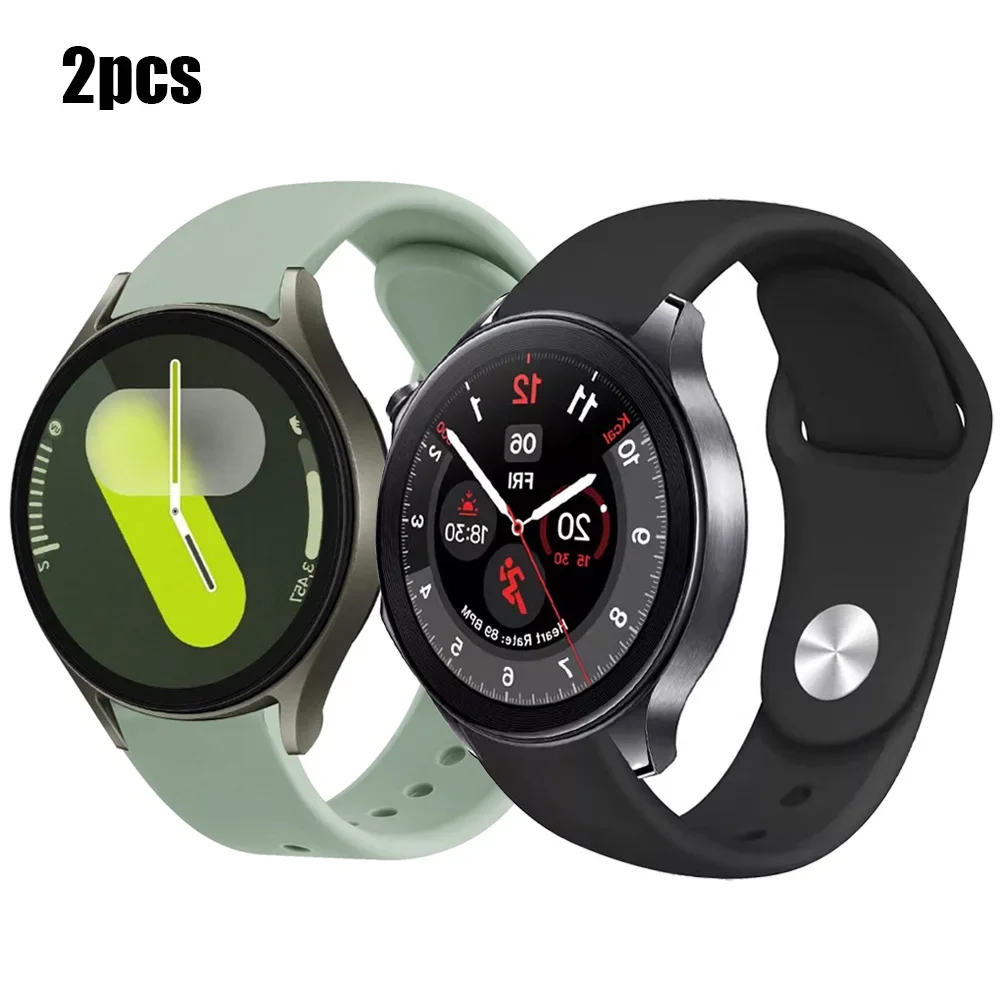 2PCS Silicone straps For Samsung Galaxy watch 7-FE-5-5 Pro-4-6 classic 22mm/20mm 2 PACK bracelets Huawei watch GT 5 4 3 2e band