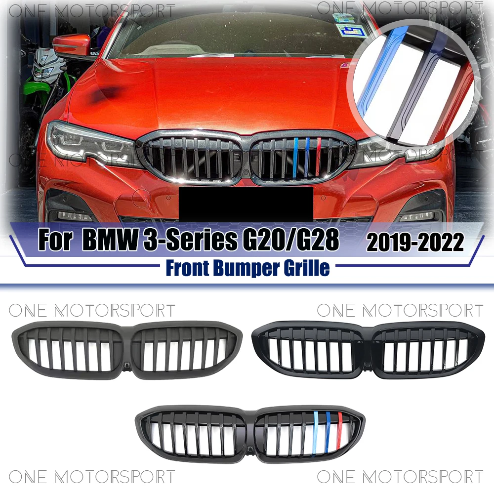 

Glossy M-Colo Single Line Style Racing Grille Bumper For BMW 3-Series G20 G28 2019-2022 Matte Black Front Bumper Grille
