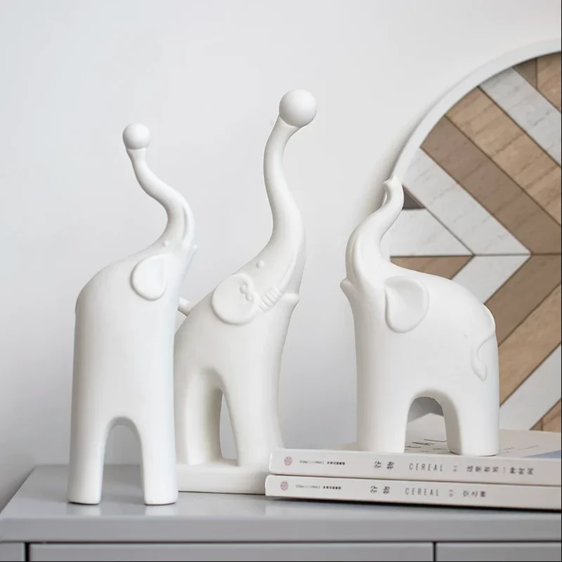 Minimalist Ins European Style Creative Ceramic Art Animal Elephant Living Room Decor Modern Home Decor