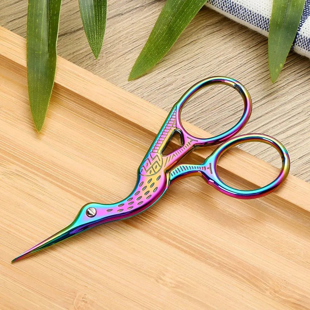 Embroidery Office Home Cross Stitch Scissors Stainless Steel Crane Scissors