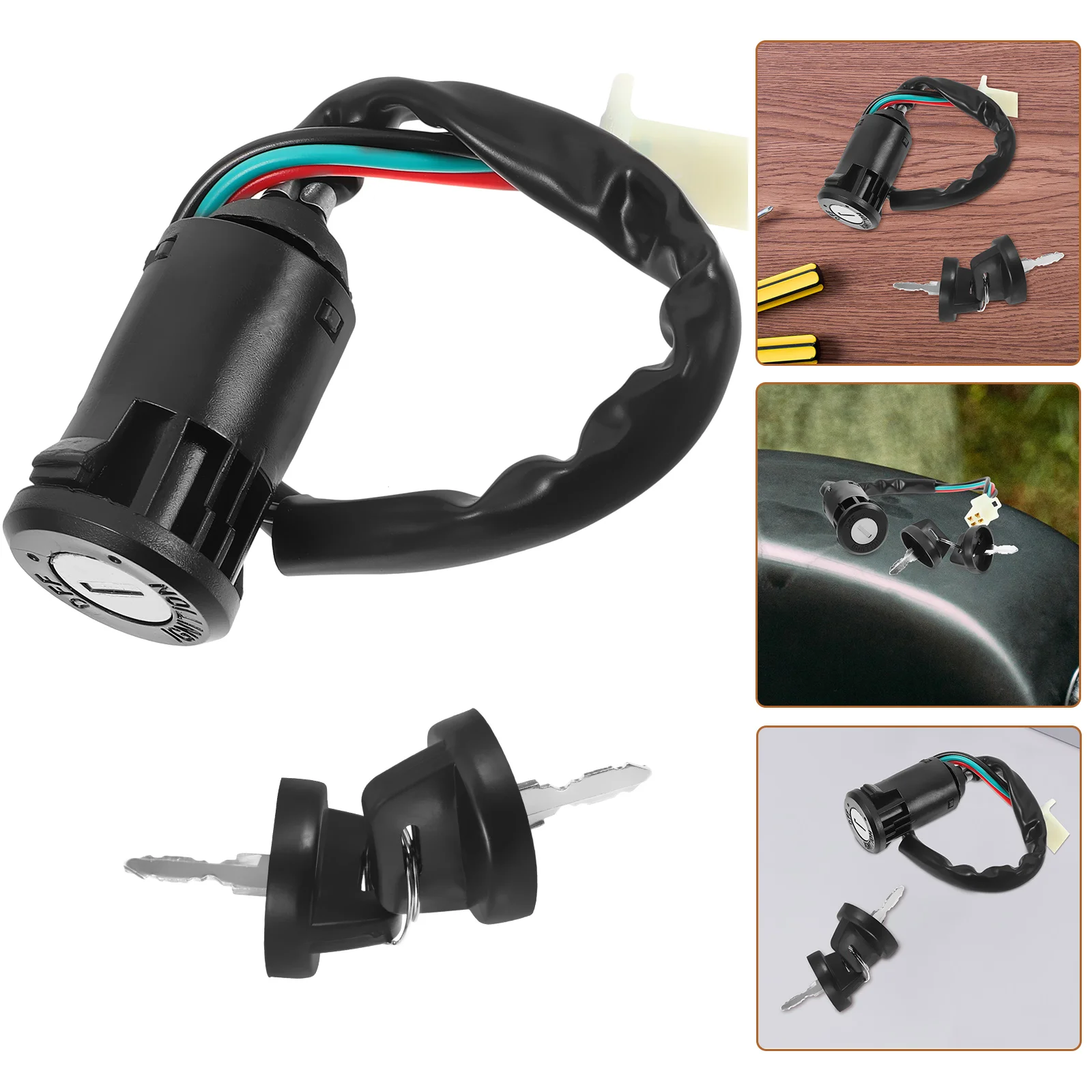 

1 Set Ignition Key Atv Motorcycle Start Replacement Scooter 50Cc 70Cc 90Cc 110Cc 125Cc 250Cc Sturdy Ignition Switch Starter On