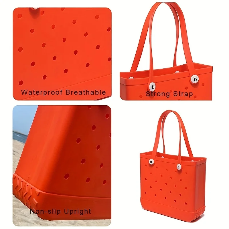 EVA beach bag, fashionable handbag, suitable for outdoor sports, swimming, shopping, parties, easy to carry