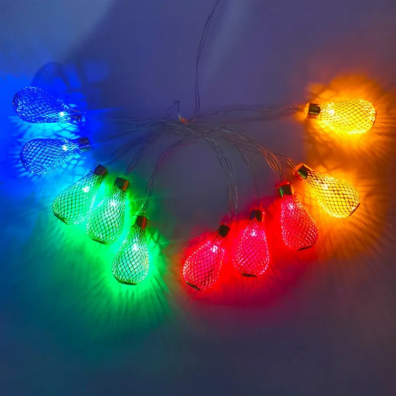 Mesh Hollow-out Water Drop Led Star Light StringDecoration luci romantiche Creative fai da te luci Decorative per la stanza di natale
