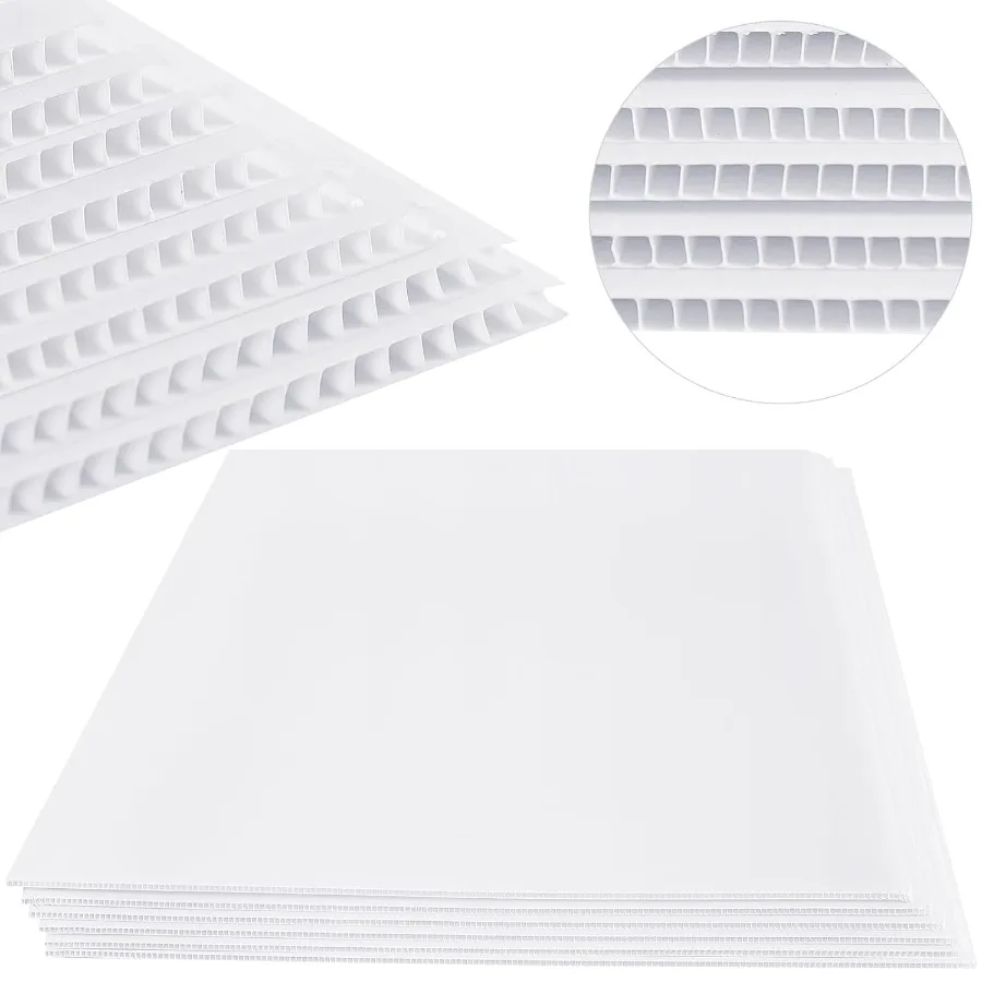6 pezzi 24 x 36 pollici foglio di plastica ondulata cartello corrugato spessore 4 mm fogli di bordo bianco impermeabili ideali per garage