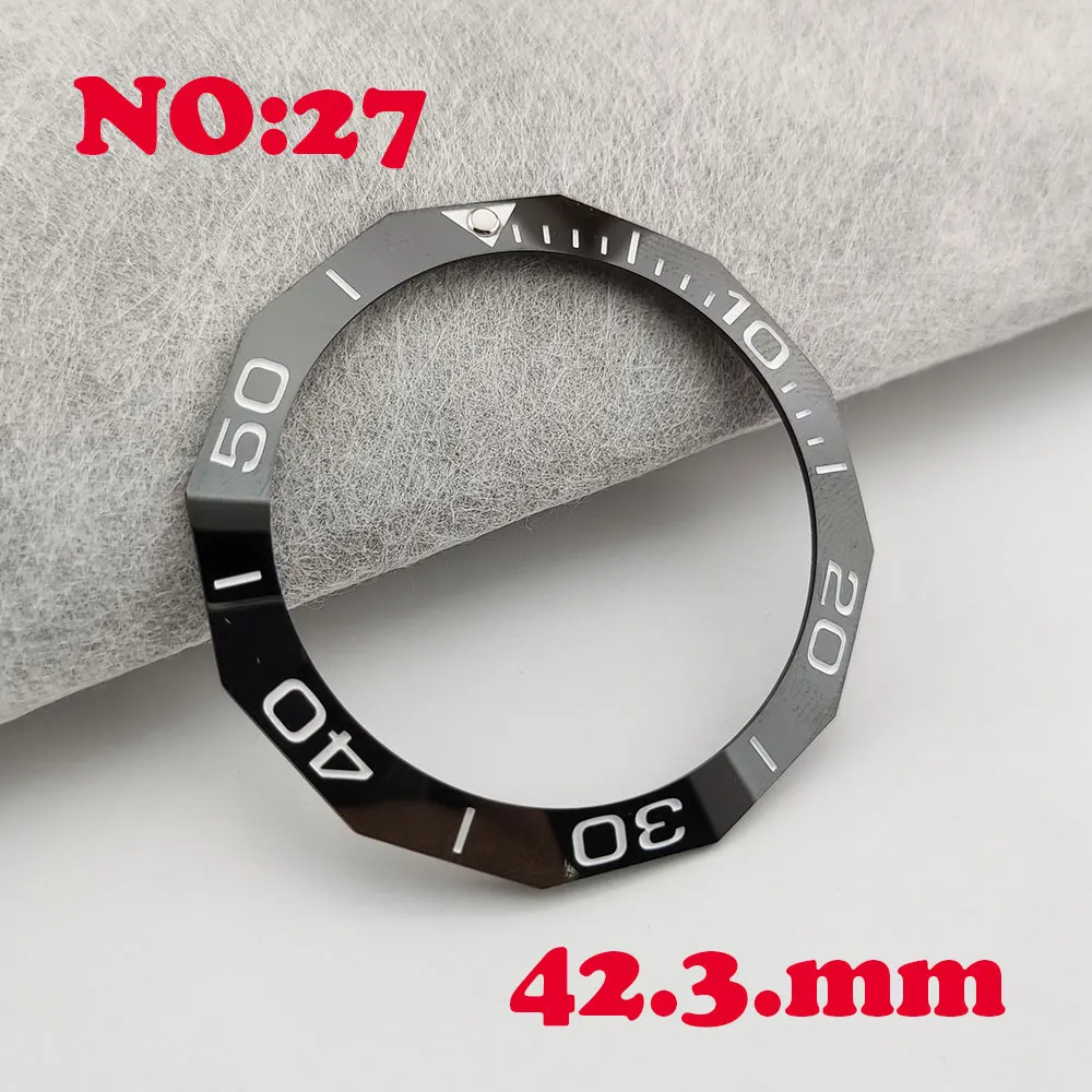 42.3*33.3mm Sloping Luminous Ceramic Bezel Insert Replacement fit TAG HEUER AQUARACER automatic watch WAY201