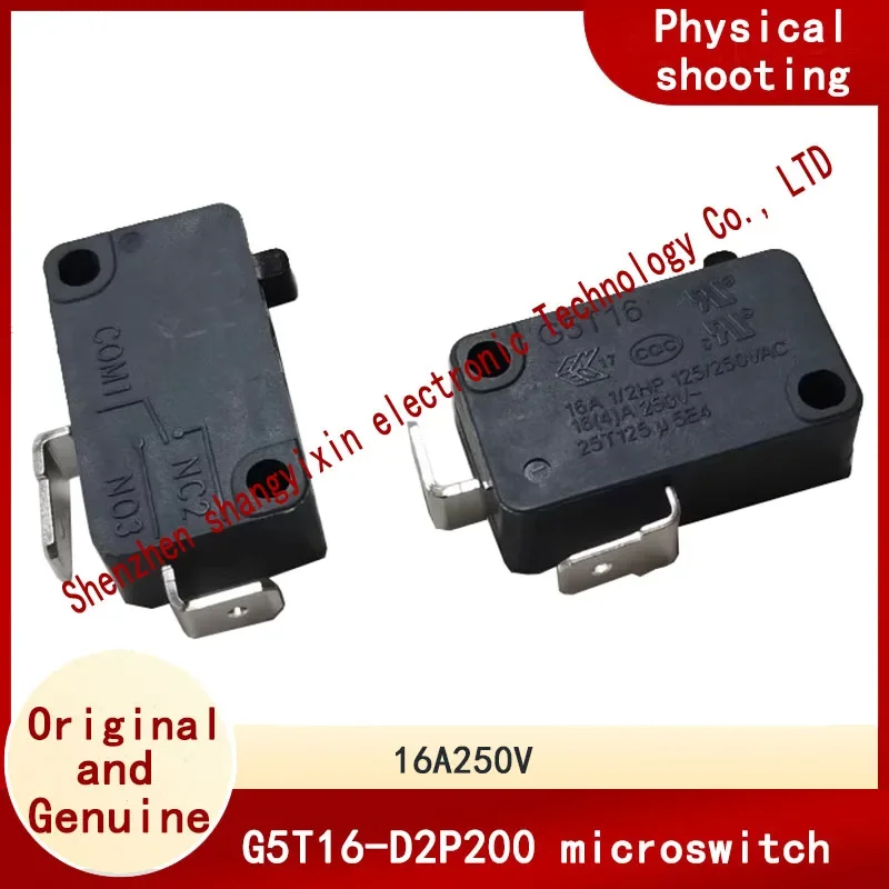 

G5T16-D2P200 нормально открытый 2-контактный предел хода серебряный контакт 16A250VAC микропереключатель для стиральной машины
