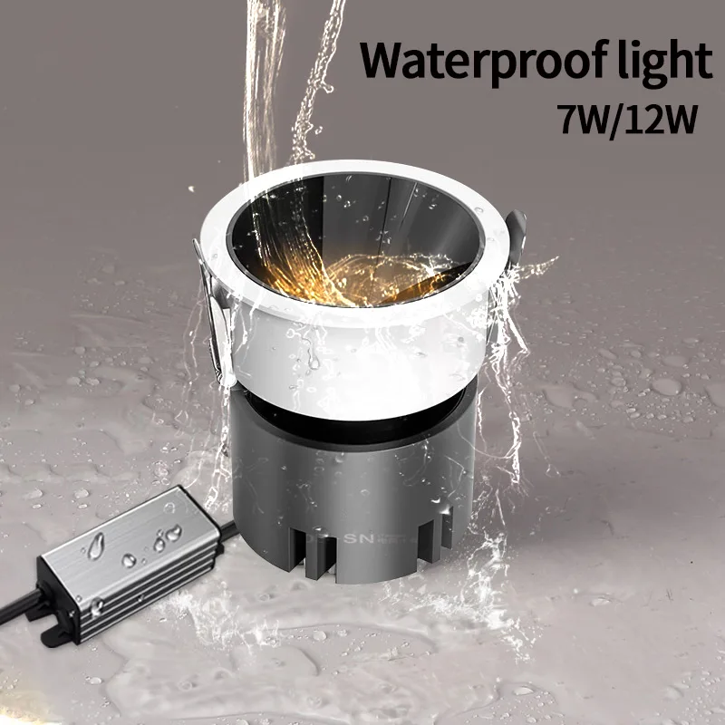 【Hole size 75-80mm】IP65 waterproof and fireproof spotlight 7W/12W suitable for sauna, kitchen, bathroom, eaves and ceiling ligh