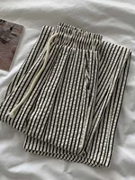 Korean Laid-ba Striped Drapey Casual Pants Women's High-waist Straight Thin Summer Elastic Waist Versatile Long Trousers