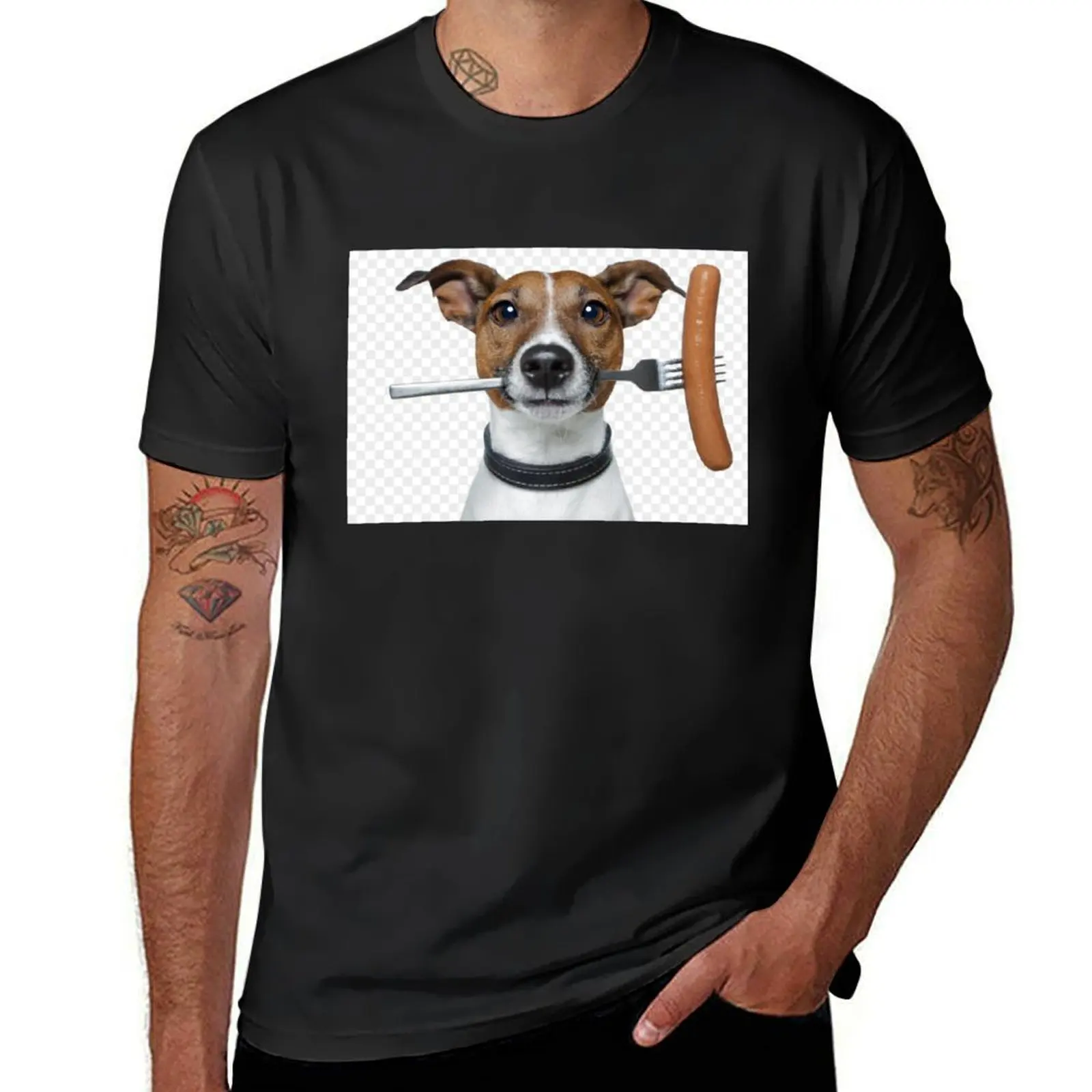 Jack Russell Terrier Dog funny food T-Shirt animal prinfor boys quick-drying funnys Men's cotton t-shirt