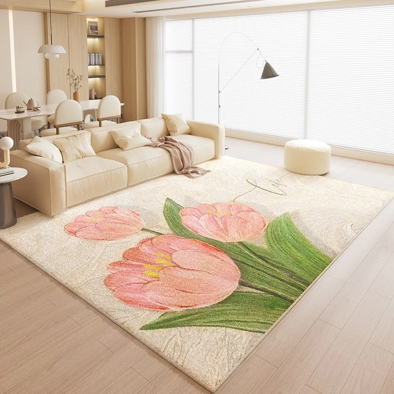 

Pastoral Retro Flower Living Room Carpet Light Luxury Coffee Table Cloakroom Floor Mat Home Bedroom Bedside Rug Ковер Tapis 러그