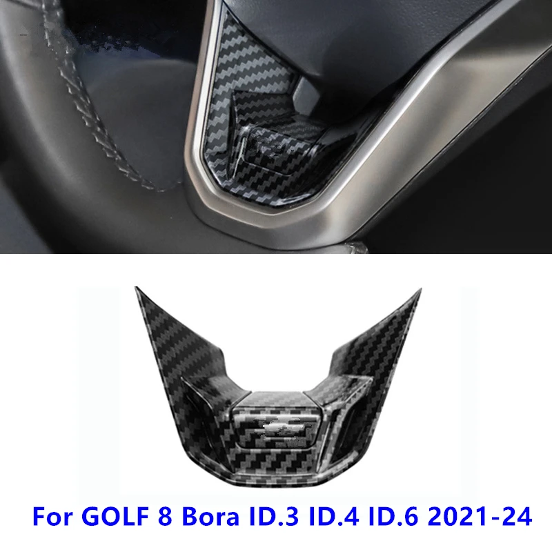 Car Inner Steering Wheel Lower Bottom Frame Cover Trim Sticker Accessories For VW Golf 8 Passta Arteon ID.3 ID.4 ID.6 2021-2024