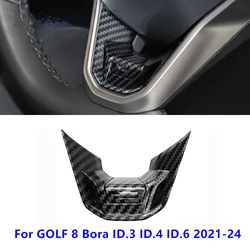 Car Inner Steering Wheel Lower Bottom Frame Cover Trim Sticker Accessories For VW Golf 8 Passta Arteon ID.3 ID.4 ID.6 2021-2024
