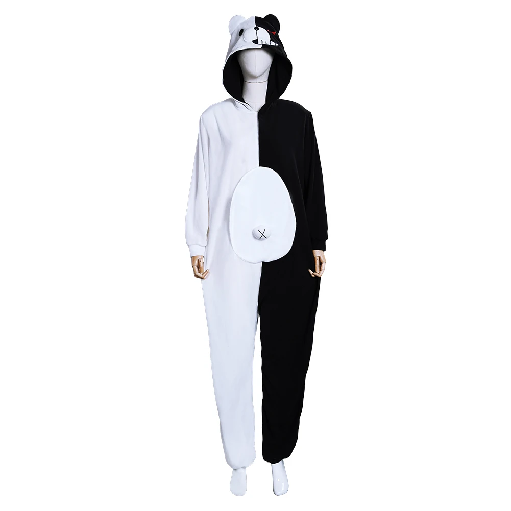 Monokuma Monomi Cosplay Pajamas Anime Danganronpa Roleplay Dangan Ronpa Costume Jumpsuit Sleepwear Halloween Carnival Party Suit