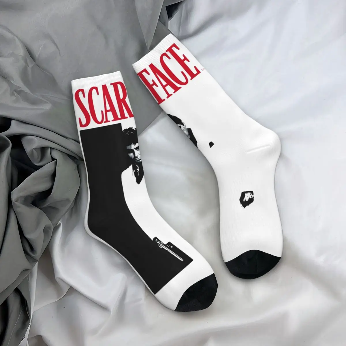 Fashion Scarface Original Football Socks Retro Music Polyester Long Socks for Unisex Breathable