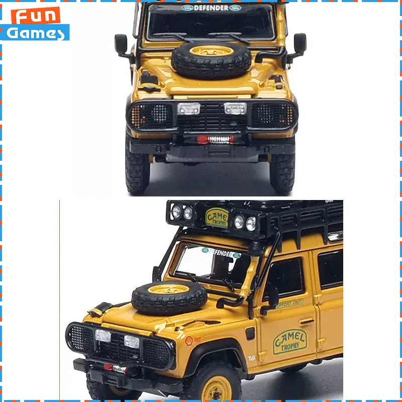 Original Almost Real Land Rover Defender 110 Camel Cup 1993 Sabah-Malaysia Support Vehicle 1:64 Diecast Model AR Box Collectible