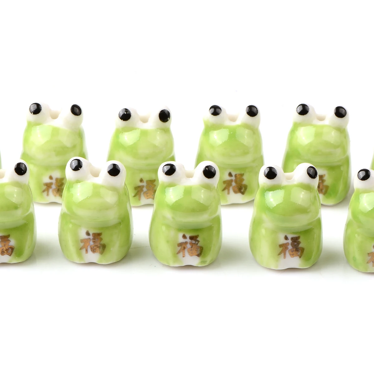 Cute Frog Ceramic Beads Loose Charms Beads for Jewelry Making Porcelain Handmade Diy Jewellery Accesorios Kralen