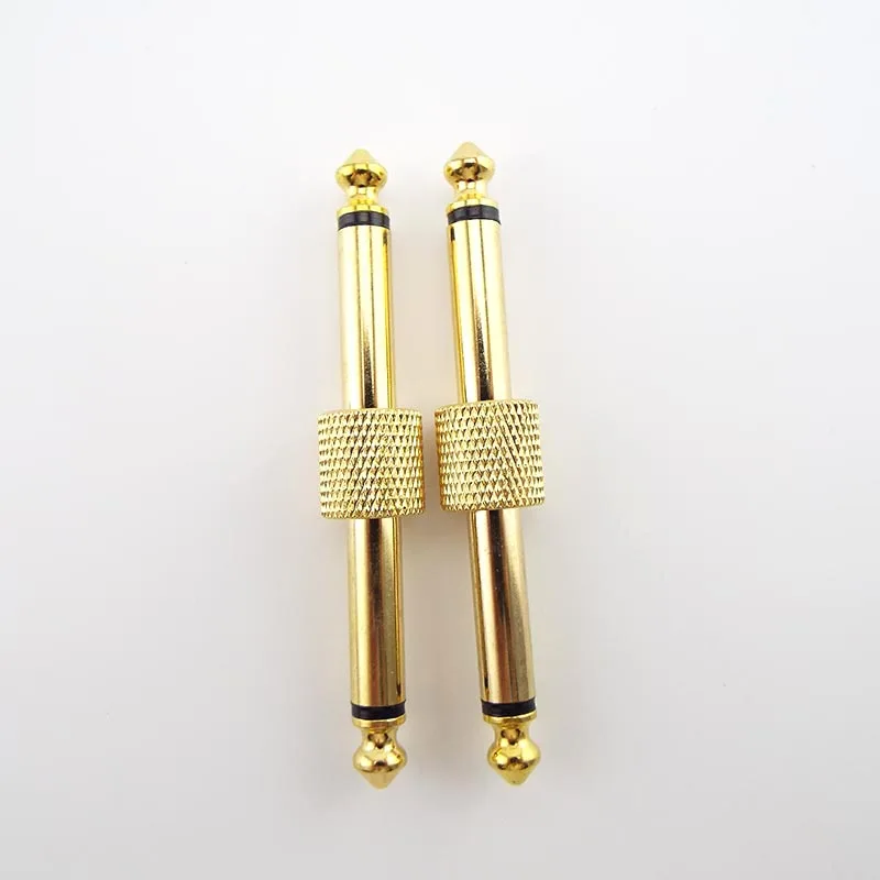 1/4inch 6.35mm Male Mono Plug Convert Instrument Connector Coulper Jack Interface Cable Adaptor Electric Pedal Board Accessories