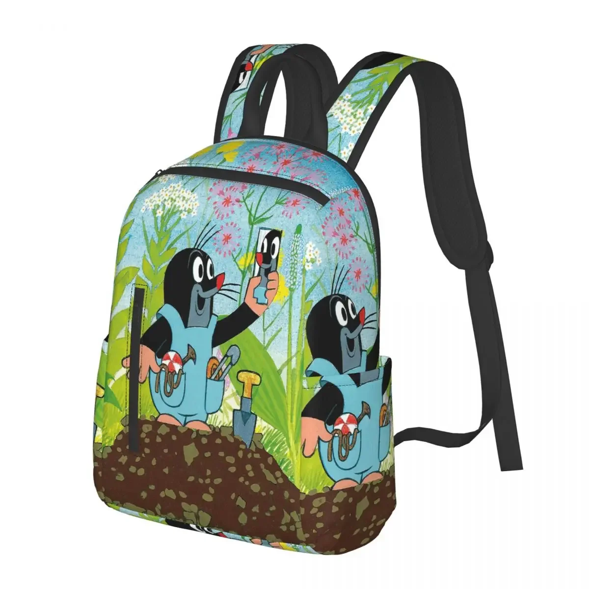 

Mole Happy Krtek Student Backpack School Bag Hiking Travel Daypack for Boys Girls Fashion Bookbag Shoulder Bags
