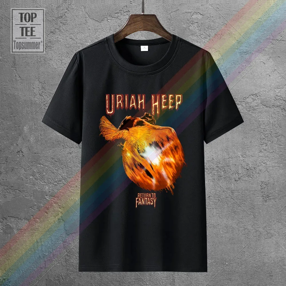 Uriah Heep Return To Fantasy'75 Hard Rock Deep Purple Nazareth Black T-Shirt Sleeve T Shirt Summer Men Tee Tops Clothing