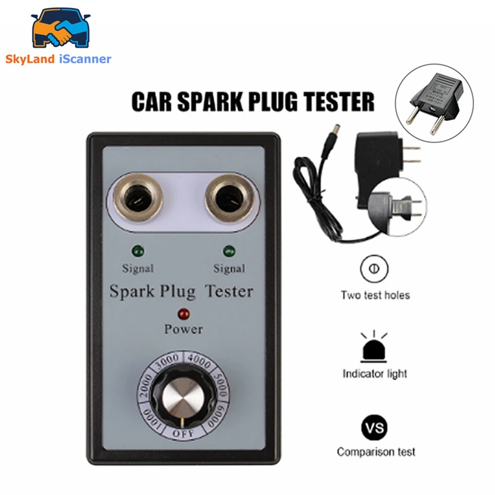 

Adjustable Dual Hole Sparking Plug Tester Spark Tester Diagnostic Tool for Car Motorcycle Ignition Coil Checker Spark Detector