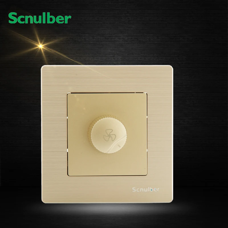 luxury champagne metal hairline finish dimmer changeover wall fan regulator switch