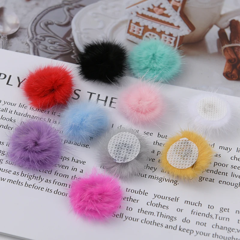 10pc 3cm Pompom Loisir Creatif Mink Pompon Balls Pompoms for Ring Keychain Shoes Hat Fluffy Pom Pom Pompones Diy Craft Supplies