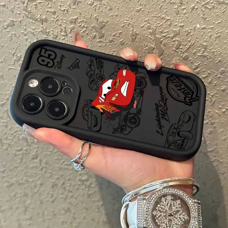 Saetta McQueen 95 Auto Per Samsung Galaxy S25 S24 S23 S22 S21 S20 FE Nota 20 Ultra Plus Copertura Del Silicone Scaletta degli occhi Cassa Del Telefono