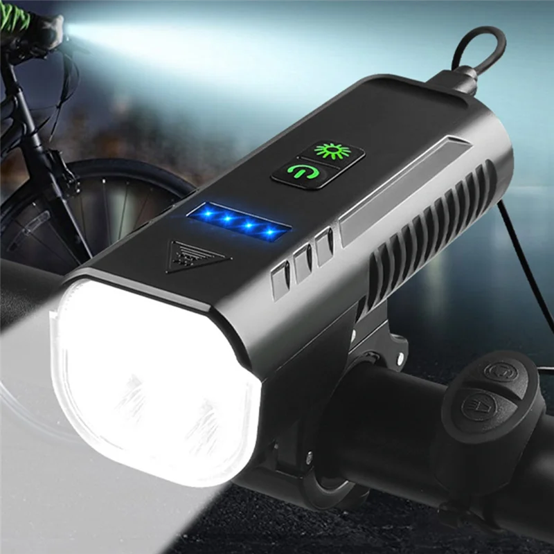 XFDE Bicycle Headlights Outdoor Bright Lighting Night Riding Flashlight, Mountain Bike Horn Light Rainproof Riding Clothes