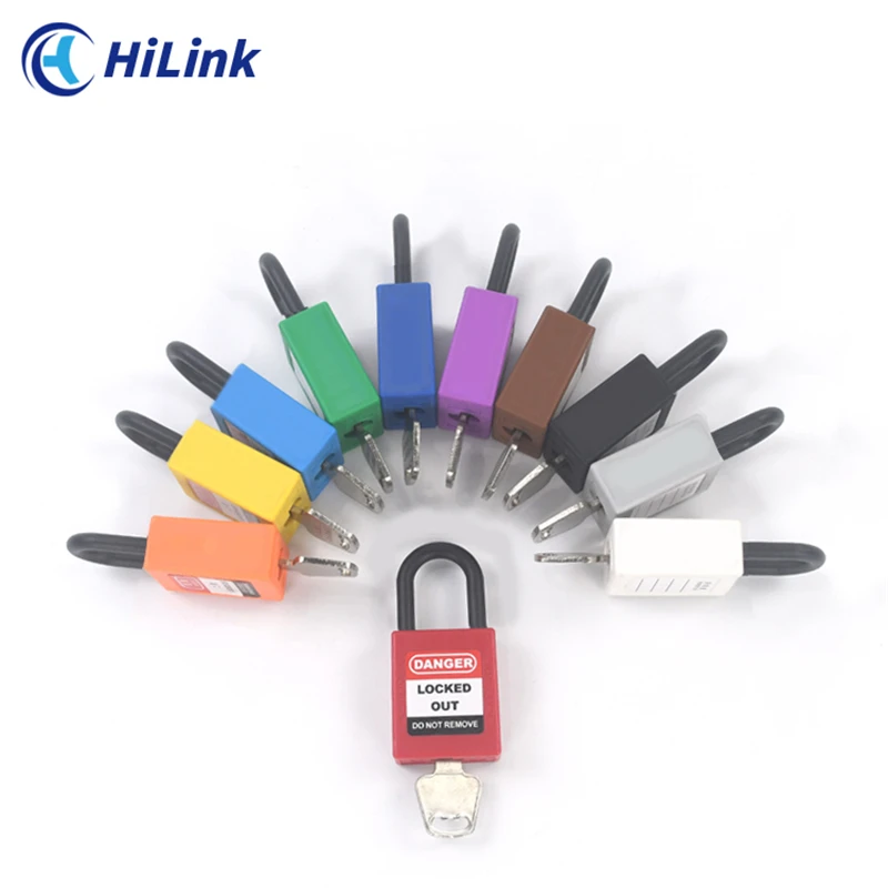 HiLink OEM Factory Wholesale Different Colors 10 PCS Padlock Kit Nylon Insulation 25mm Short Shackle Safety Padlock Lockout